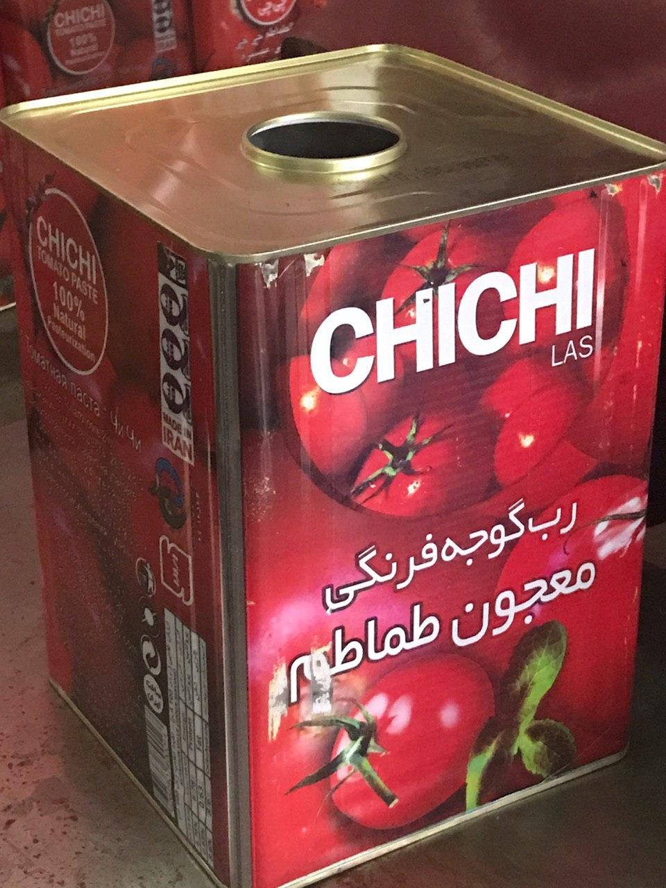بسته بندی رب گوجه فرنگی حلبی 17 کیلویی